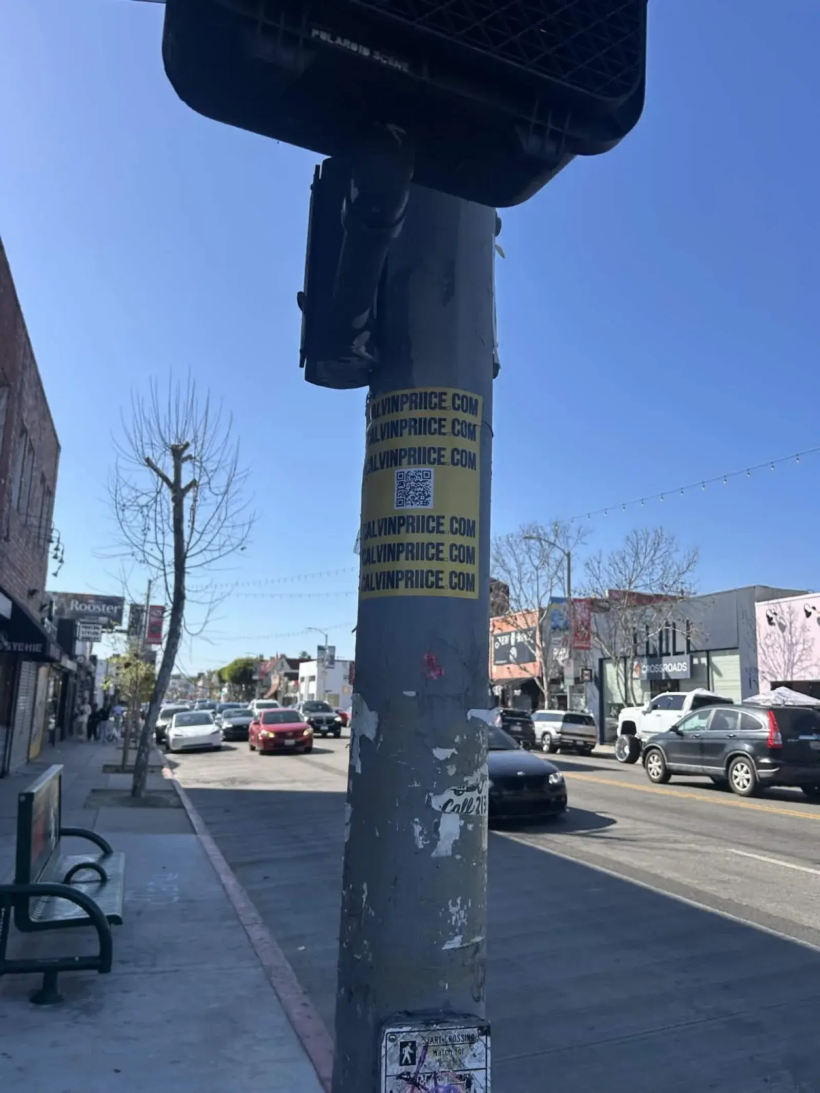 Street pole sticker campaign urban advertising