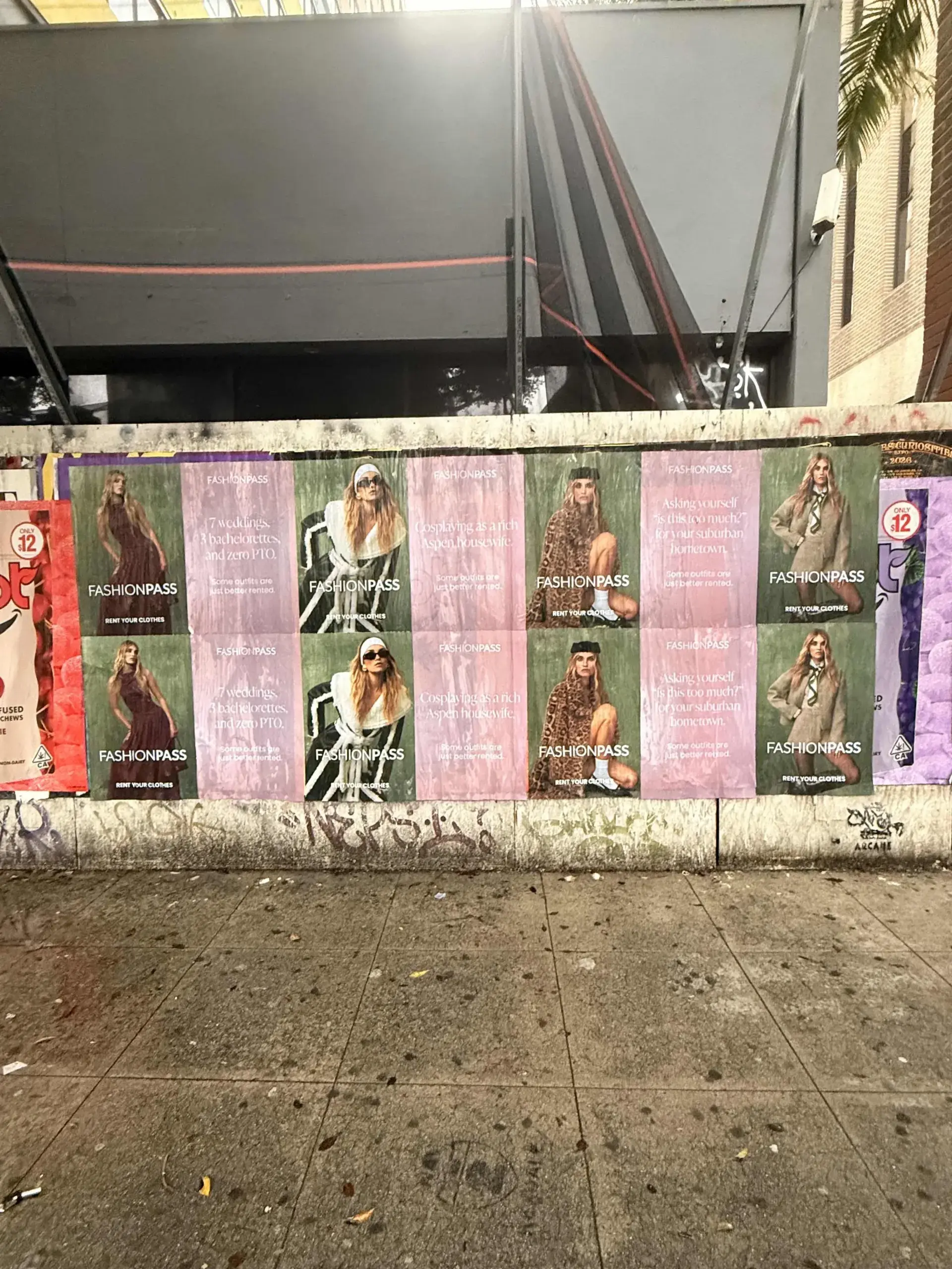 FashionPass wheat paste campaign poster wall