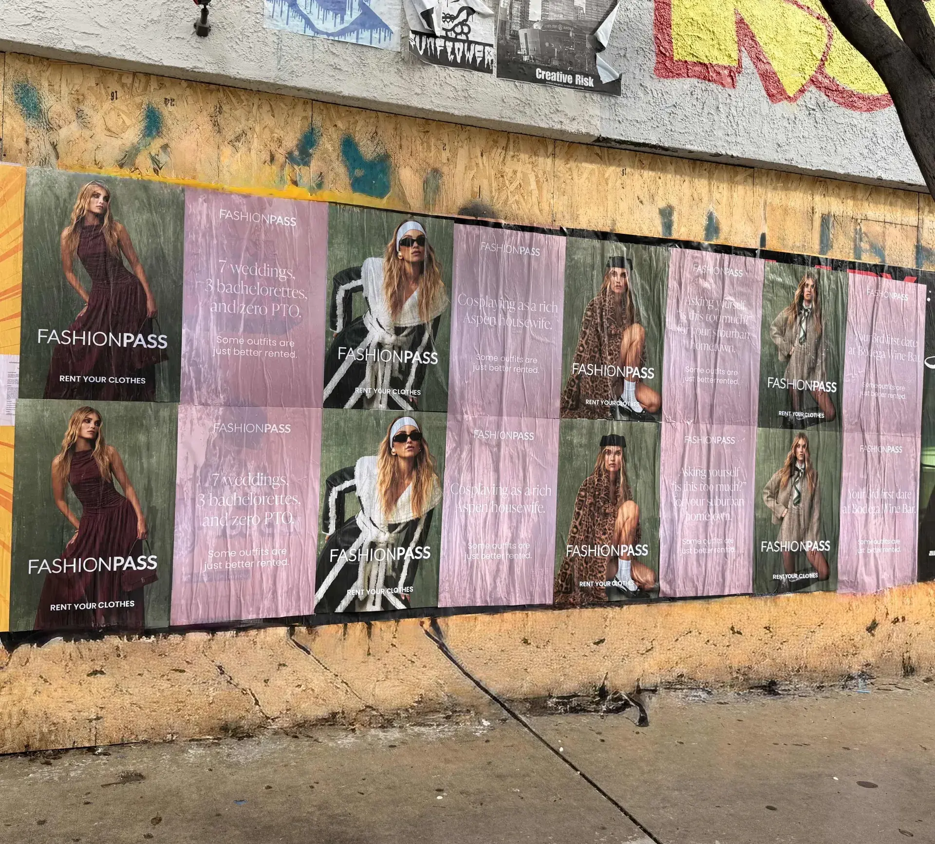 FashionPass wild posting wall in Los Angeles