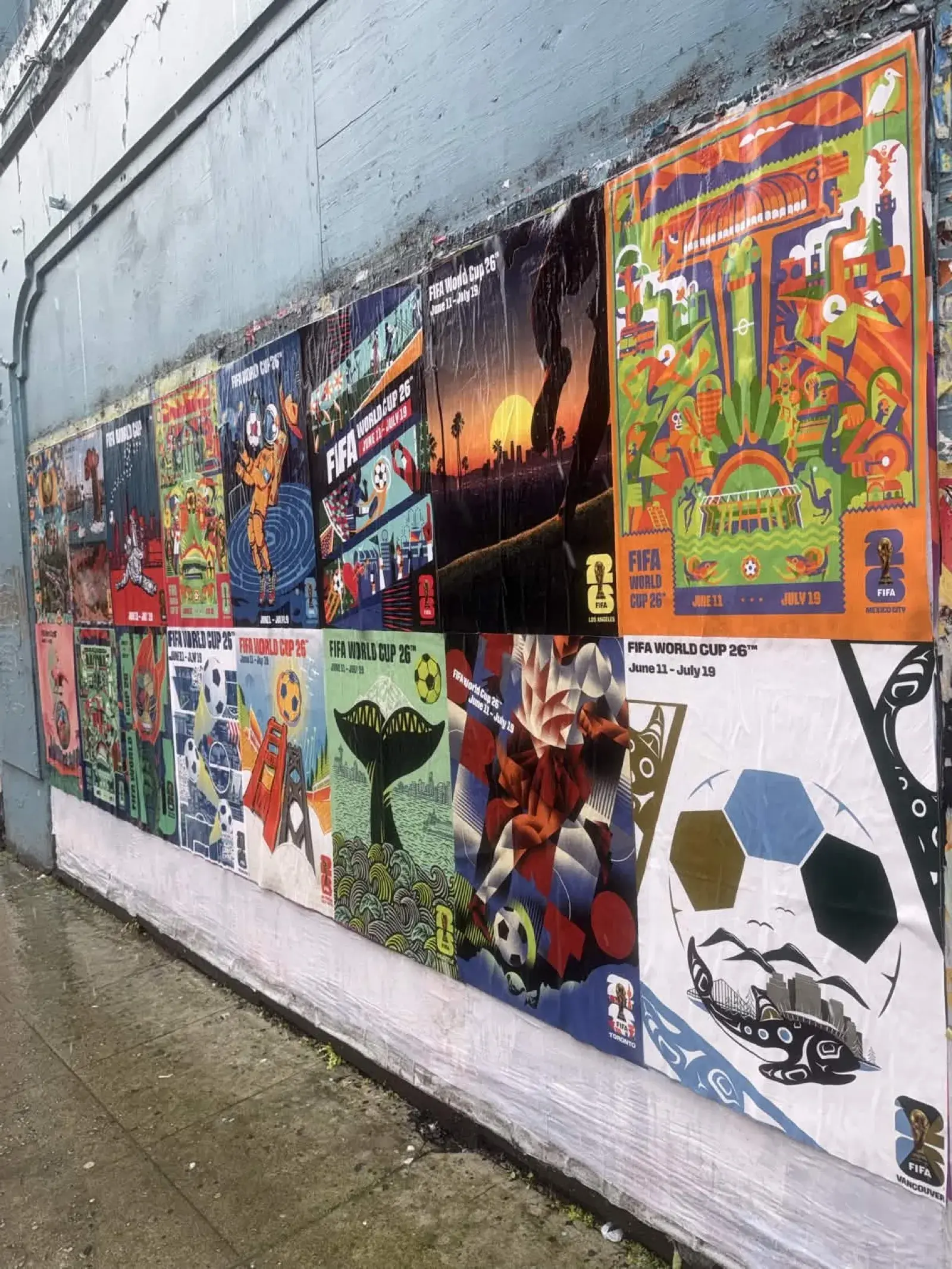 FIFA World Cup poster wall angle view